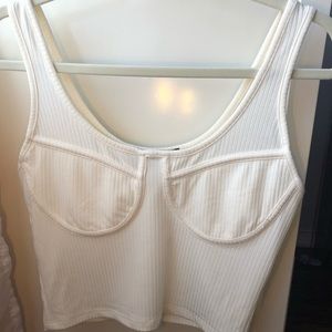 💗Free Gift W/Purchase💗White Seamed Crop Top ~Medium~